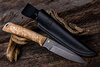Нож Снегирь (Дамаск ZDI-1016, Накладки карельская береза, Золочение рисунка на клинке)