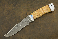 Нож Хазар (Дамаск ZD-0803, Наборная береста, Алюминий)