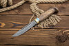 Нож Финка Lappi (100Х13М, Стабилизированная карельская береза, Латунь, Обработка клинка Stonewash)