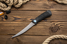 Нож Fish-ка (D2, Микропористая резина, Текстолит, Пескоструйная обработка Sandwave)