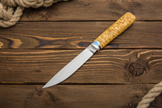 Нож Якут (100Х13М, Карельская берёза, Алюминий)