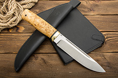 Нож Таежный (ELMAX, Карельская берёза, Латунь)