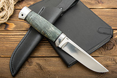 Нож Следопыт (ELMAX, Стабилизированная карельская береза лазурная, Нержавеющая сталь)