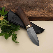 Нож Добрый (Дамаск ZDI-1016, Орех, Мокумэ-ганэ)