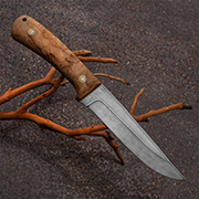 Нож Лиса ЦМ (Дамаск ZD-0803, Стабилизированная карельская береза)