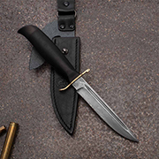 Нож Финка-2 Вача (Дамаск ZDI-1016, Граб, Латунь, Текстолит)