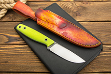 Нож Ривер М с формованными ножнами (N690, Накладки микарта, Сатинирование клинка)