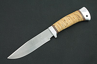 Нож НС-61 (Дамаск, Наборная береста, Алюминий)