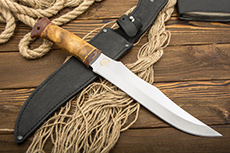 Нож НС-35 (X50CrMoV15, Берёзовый кап, Текстолит, Золочение)