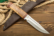 Нож НС-01 (X50CrMoV15, Берёзовый кап, Текстолит, Золочение)