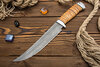 Нож Бивень (Дамаск ZDI-1016, Наборная береста, Алюминий)