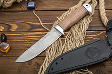 Нож Пикничок (Дамаск ZDI-1016, Орех, Алюминий)