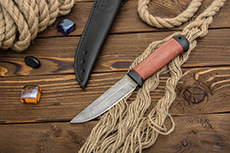 Нож из дамасской стали Пустельга 2 (Дамаск ZDI-1016, Стабилизированная древесина, Текстолит)