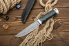 Нож Пикничок (Дамаск ZDI-1016, Стабилизированная карельская береза, Алюминий)