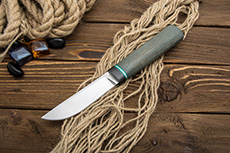 Нож ЯкутЪ малый (95Х18, Стабилизированный бук, Алюминий)