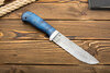 Нож Пикничок (Дамаск ZDI-1016, Стабилизированная карельская береза синяя, Алюминий)