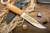 Нож Таежный-1 (95Х18, Карельская берёза, Алюминий, Золочение рисунка на клинке)