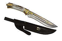 Нож Байкал (рог лося) в золоте