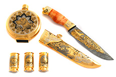 Набор «Охотничий 3» (фляжка, стопки и нож)