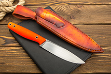 Нож Стинг с формованными ножнами (N690, Накладки микарта, Сатинирование клинка)