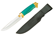 Нож Лиса (40Х10С2М (ЭИ-107), Граб, Латунь, Золочение)