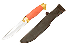 Нож Лиса (40Х10С2М (ЭИ-107), Смола, Латунь, Золочение)