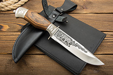 Нож Лось-1 (100Х13М, Орех, Металлический)