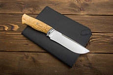 Нож Итиль (AUS10Co, Карельская берёза, Алюминий)
