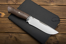 Нож Итиль (AUS10Co, Стабилизированная карельская береза синяя, Алюминий)