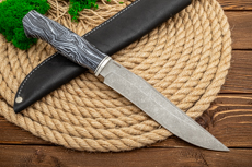 Нож Ункор (AUS10Co, Микарта, Алюминий, Обработка клинка Stonewash)