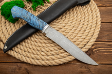 Нож Ункор (AUS10Co, Стабилизированная древесина, Алюминий, Обработка клинка Stonewash)