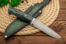 Нож Орикс с формованными ножнами (AUS10Co, Микарта, Алюминий, Обработка клинка Stonewash)