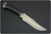 Нож Багира (40Х10С2М (ЭИ-107), Наборная кожа, Текстолит, Золочение рисунка на клинке)
