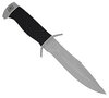 Нож Волк-1 (40Х10С2М (ЭИ-107), Резина, Нержавеющая сталь, Алюминий, Пескоструйная обработка клинка)