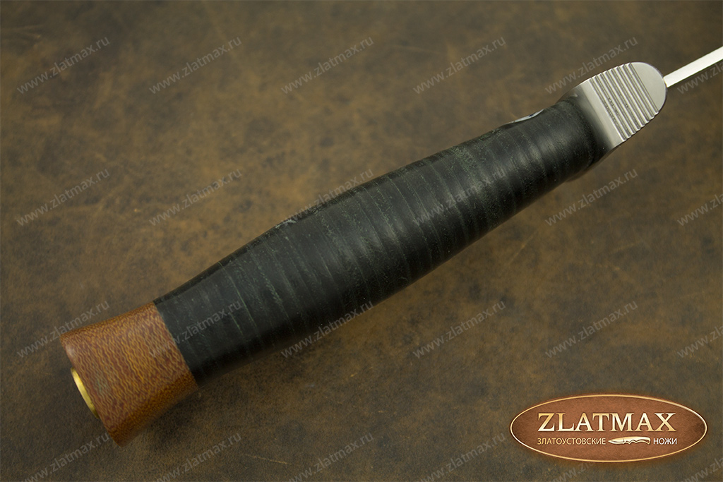 Нож Штрафбат (95Х18, Наборная кожа, Нержавеющая сталь, Текстолит)