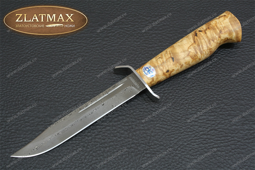 Нож Штрафбат (Дамаск ZD-0803, Карельская берёза, Нержавеющая сталь, Не предусмотрено)
