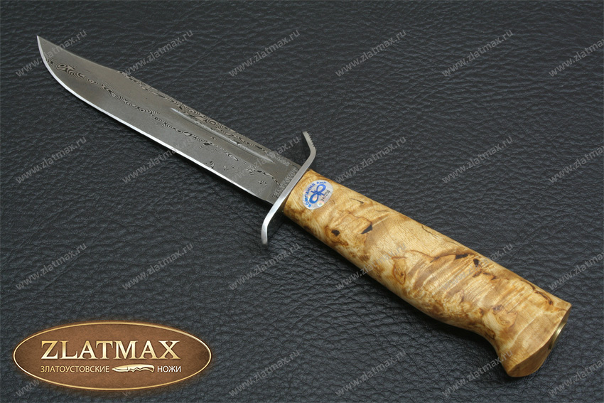 Нож Штрафбат (Дамаск ZD-0803, Карельская берёза, Нержавеющая сталь, Не предусмотрено)