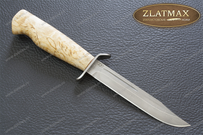 Нож Штрафбат (Дамаск ZDI-1016, Карельская берёза, Нержавеющая сталь, Не предусмотрено)