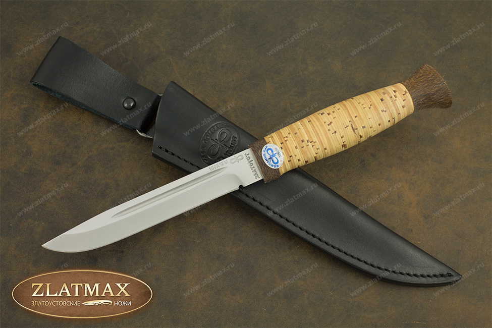 Нож Финка-3 (100Х13М, Наборная береста, Текстолит)