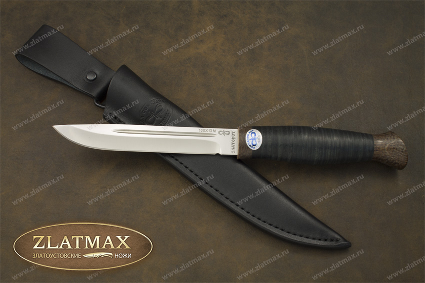 Нож Финка-3 (100Х13М, Наборная кожа, Текстолит)