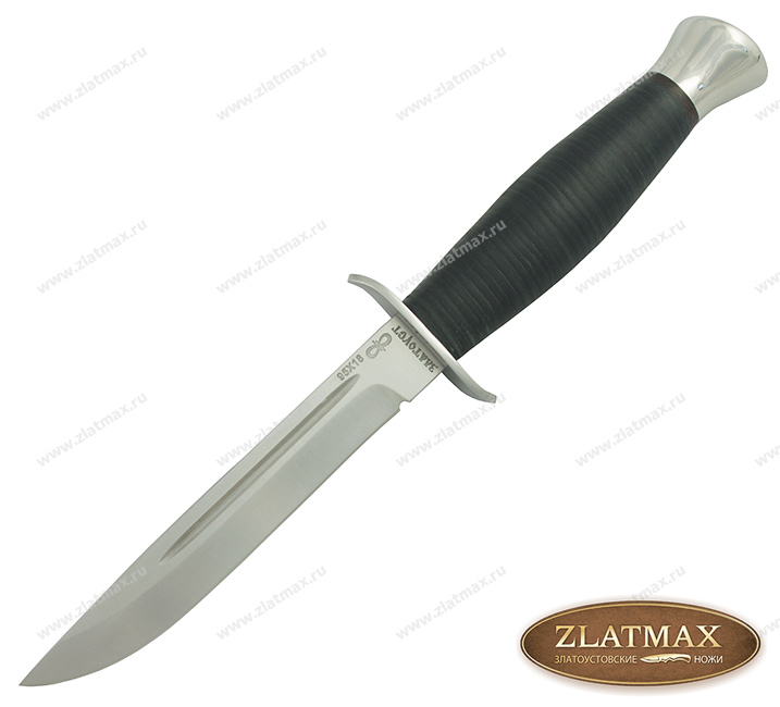 Нож Финка-2 (95Х18, Наборная кожа, Нержавеющая сталь, Алюминий) фото-01