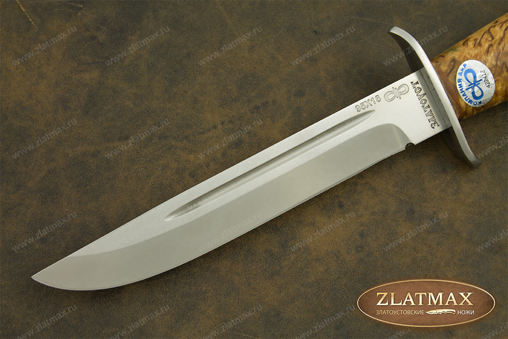 Нож Финка-2 (95Х18, Карельская берёза, Нержавеющая сталь, Алюминий)