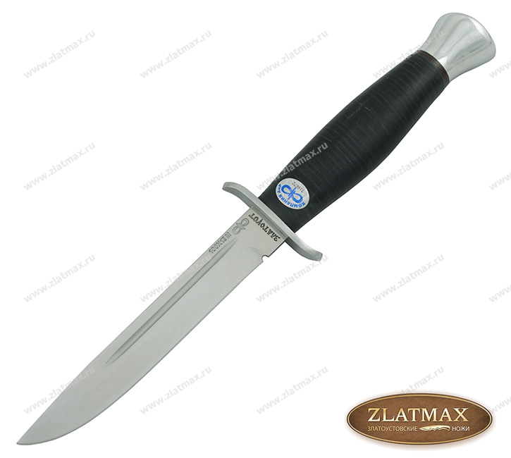 Нож Финка-2 (100Х13М, Наборная кожа, Нержавеющая сталь, Алюминий) фото-01