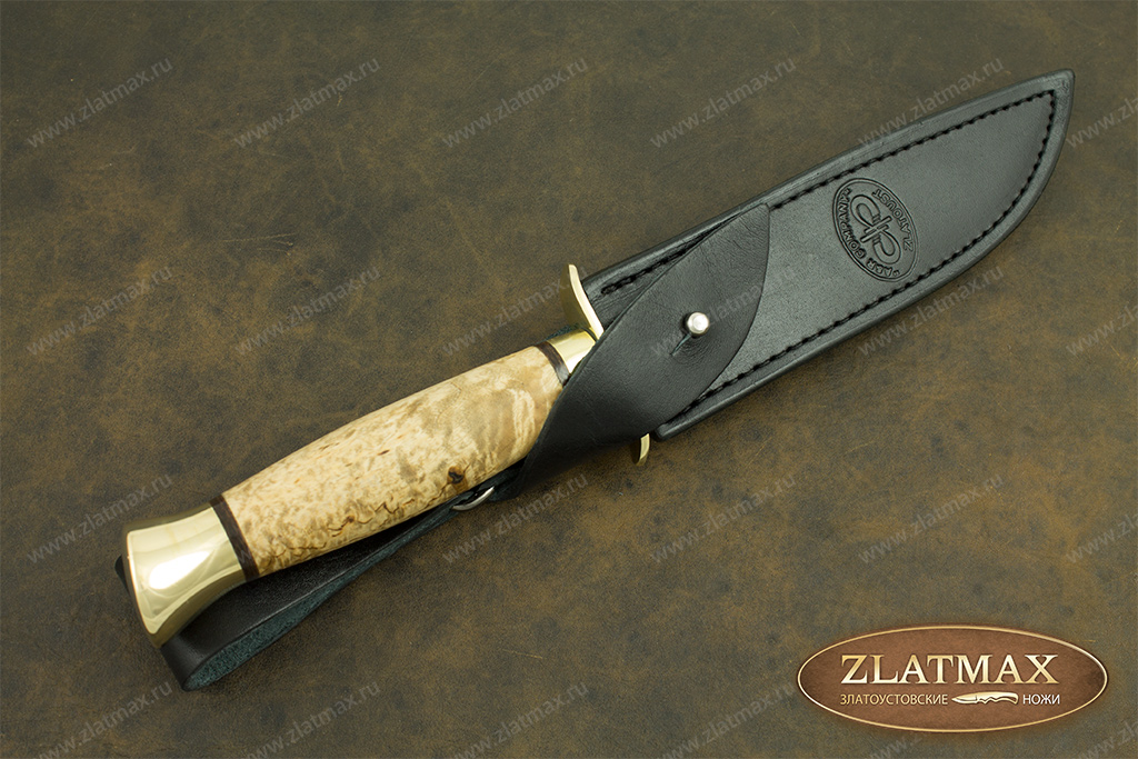 Нож Финка-2 (ЭП-766, Карельская берёза, Латунь)