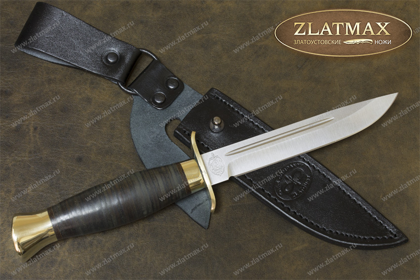 Нож Финка-2 (100Х13М, Наборная кожа, Латунь)