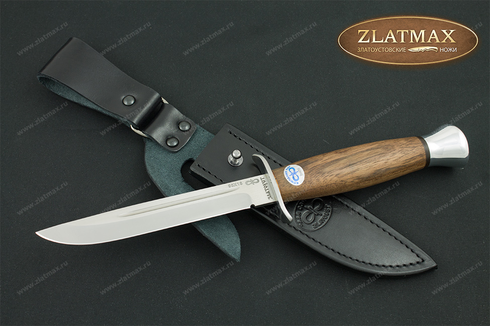 Нож Финка-2 (95Х18, Орех, Нержавеющая сталь, Алюминий)