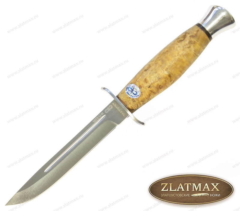 Нож Финка-2 (100Х13М, Карельская берёза, Нержавеющая сталь, Алюминий) фото-01
