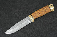 Нож Турист (Damasteel, Наборная береста, Латунь)