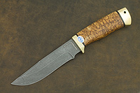 Нож Стрелец (Дамаск ZDI-1016, Карельская берёза, Латунь)