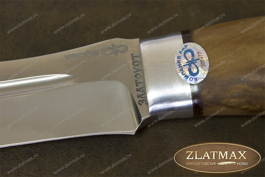 Нож Скорпион (100Х13М, Карельская берёза, Алюминий)
